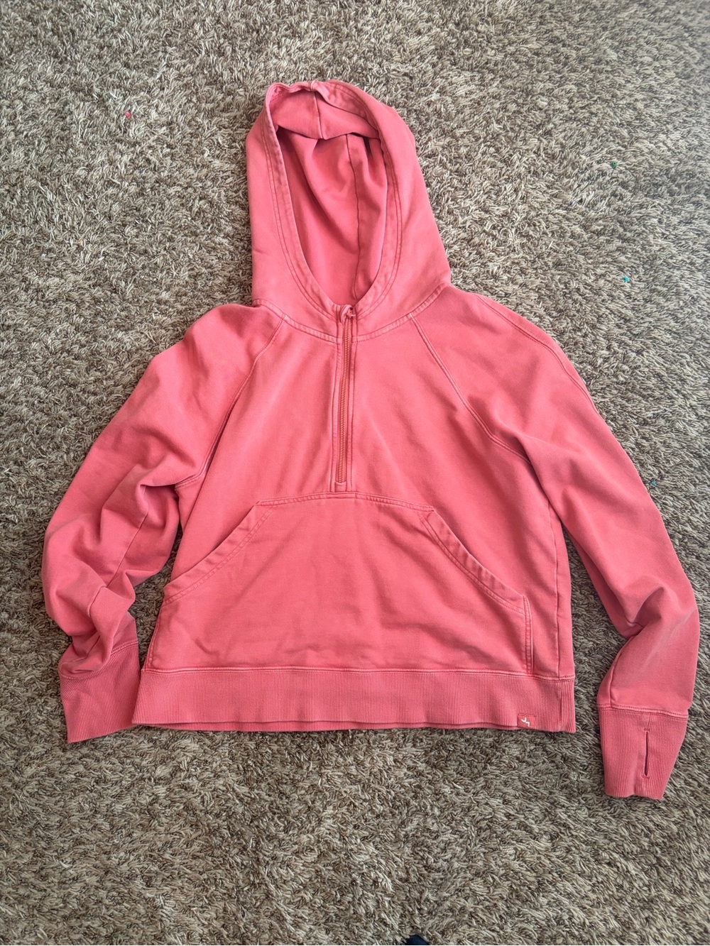 Women's Pink Half-Zip JoyLab cropped Hooded Sweatshirt Size Medium